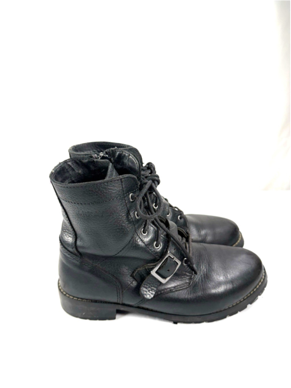 Polo Ralph Lauren Ranger black Leather Buckle Ankle Boots size 8 W